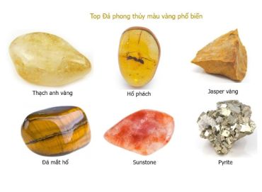 Những viên đá phong thủy màu vàng phổ biến nhất